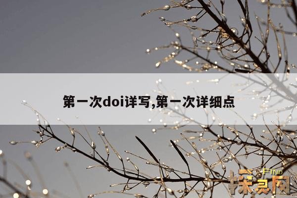 第一次doi详写,第一次doi详写图片